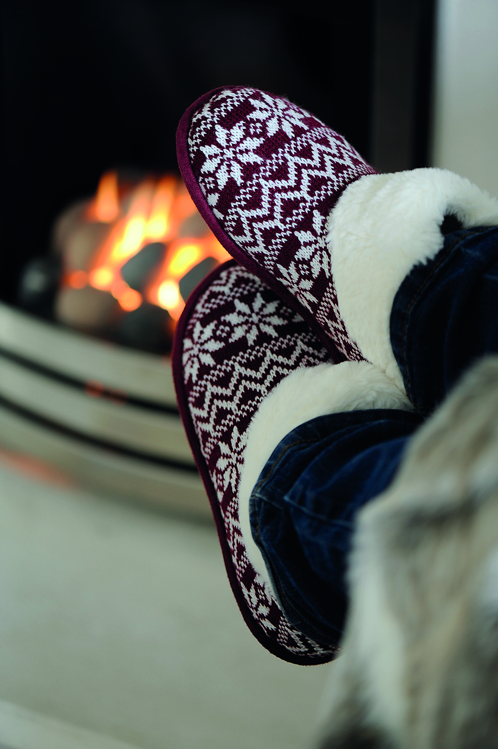 Cozy fair isle slippers